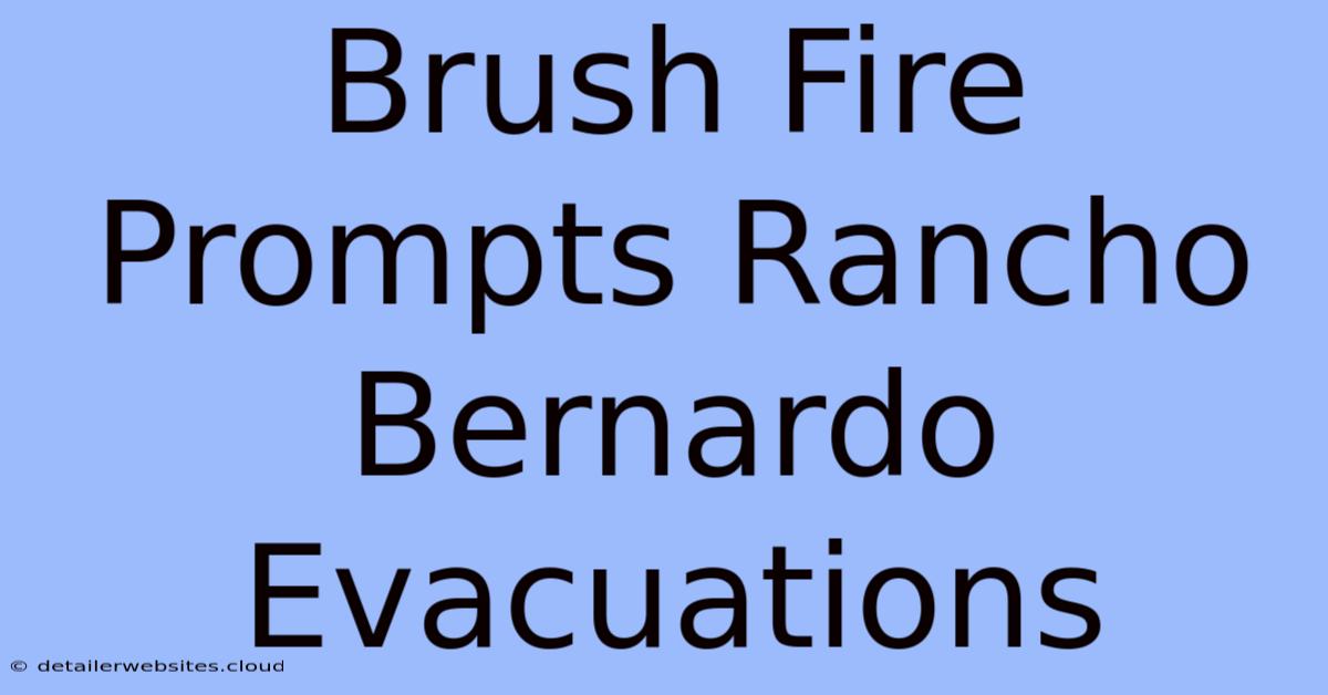 Brush Fire Prompts Rancho Bernardo Evacuations