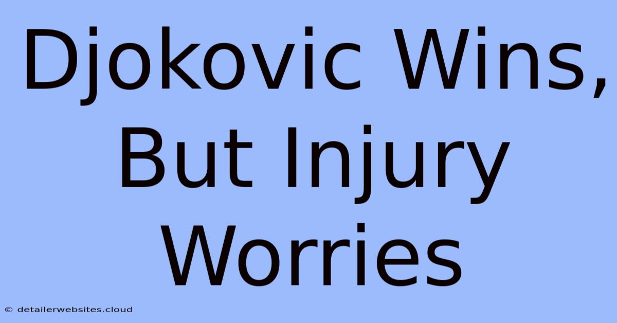 Djokovic Wins, But Injury Worries