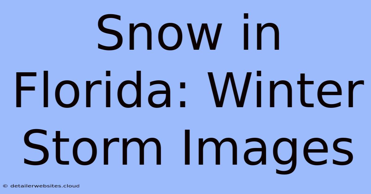 Snow In Florida: Winter Storm Images